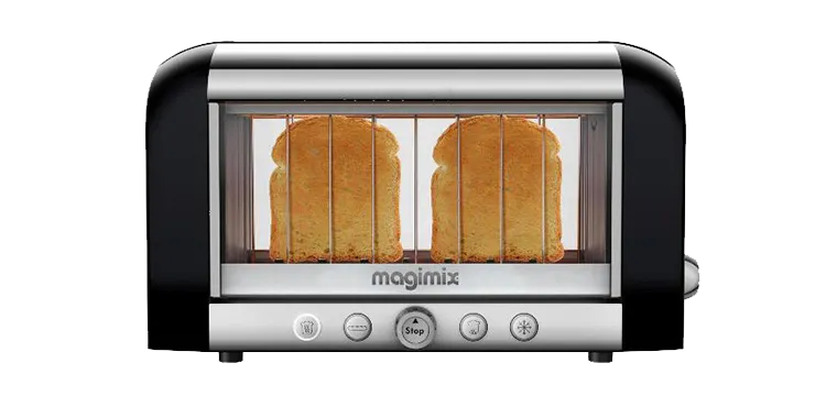 Grille Pain Inox et Verre VISION Noir Magimix