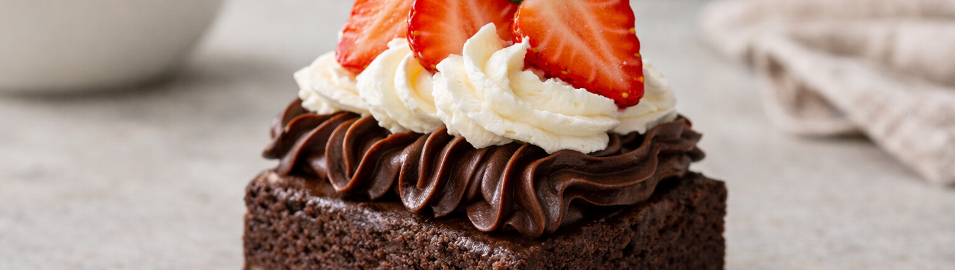 Tarte brownie chantilly ganache chocolat et fraises