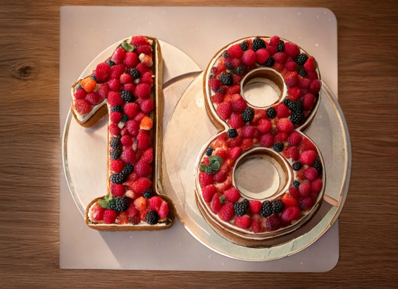 Number cake à la framboise
