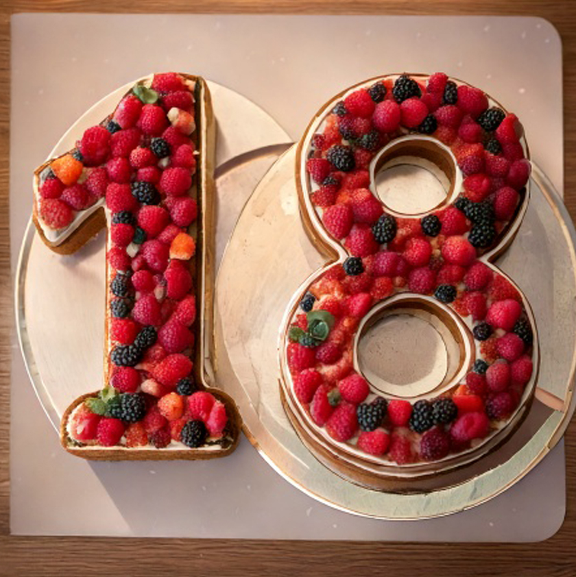 Number cake à la framboise