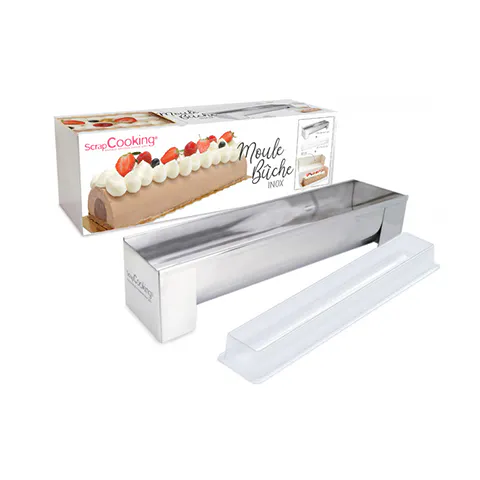 Moule à bûche inox avec insert en plastique Scrapcooking