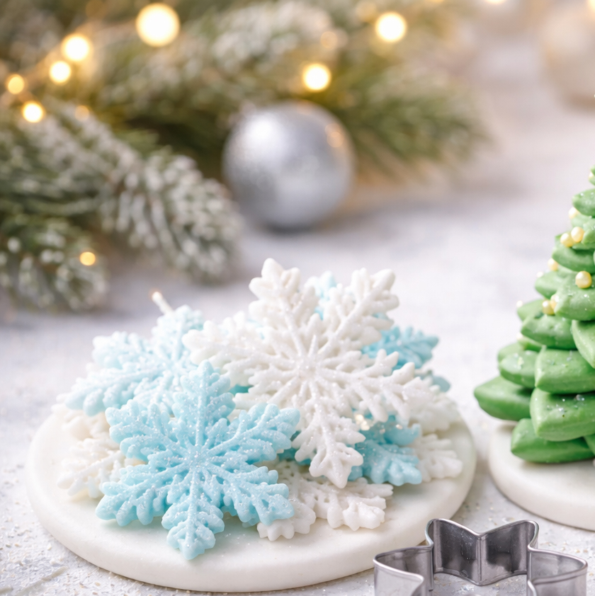 3 décorations pâte à sucre de Noël