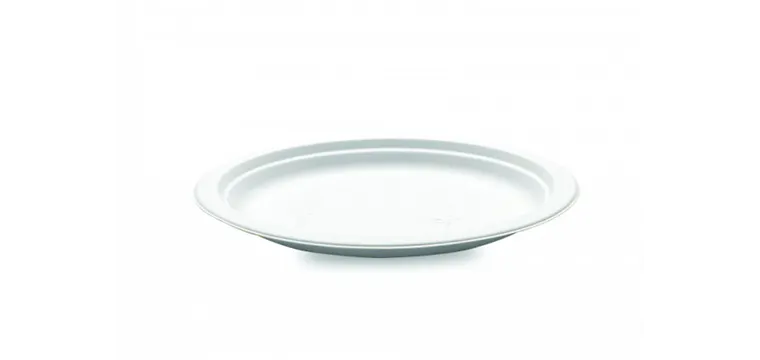 Assiette biodégradable ronde en Canne à sucre Ø23 cm (x50) Crokus