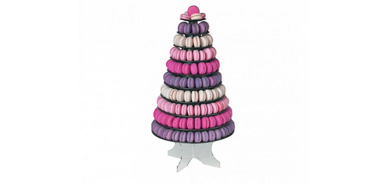 Pyramide à Macaron vertical 10 plateaux amovibles