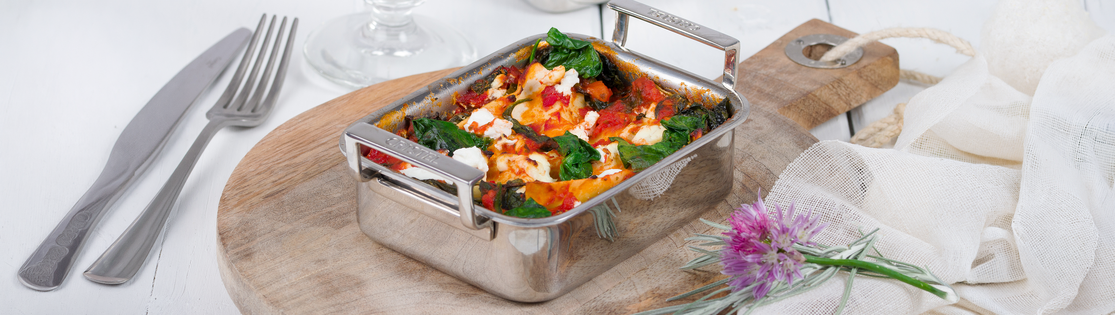 Lasagnes au brocciu et aux épinards