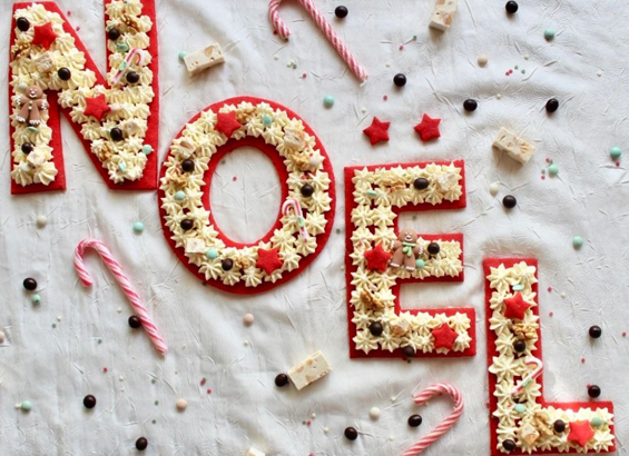 Letter cake amande et vanille Noël