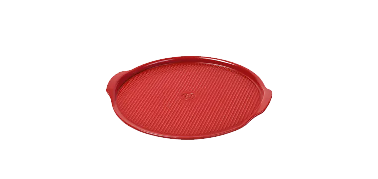 Pierre à pizza rainurée Rouge en céramique Emile Henry 37 cm