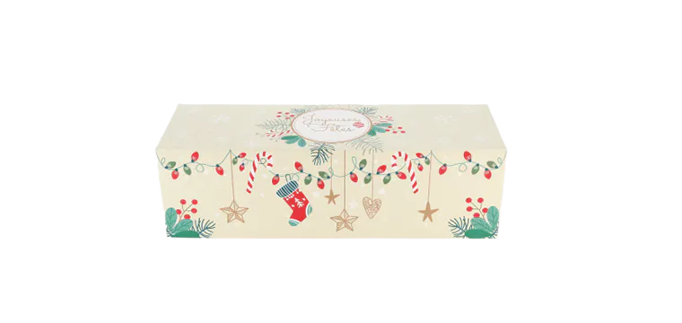Boîte à bûche décorée