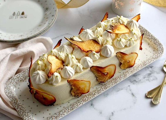 Entremets poire tonka