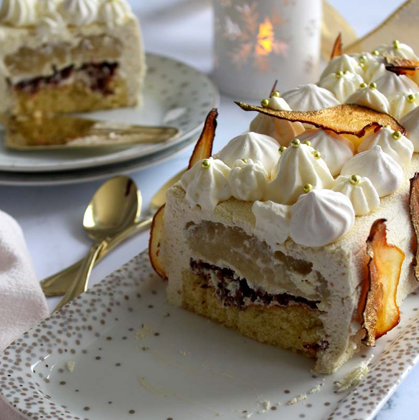 Entremets poire tonka