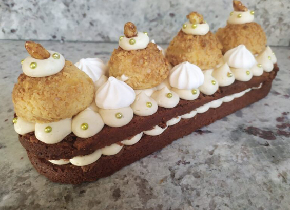 Entremets chocolat cacahuètes