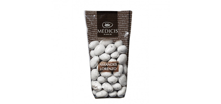 Dragées Amande Gianduja Galet Blanc 250g Médicis