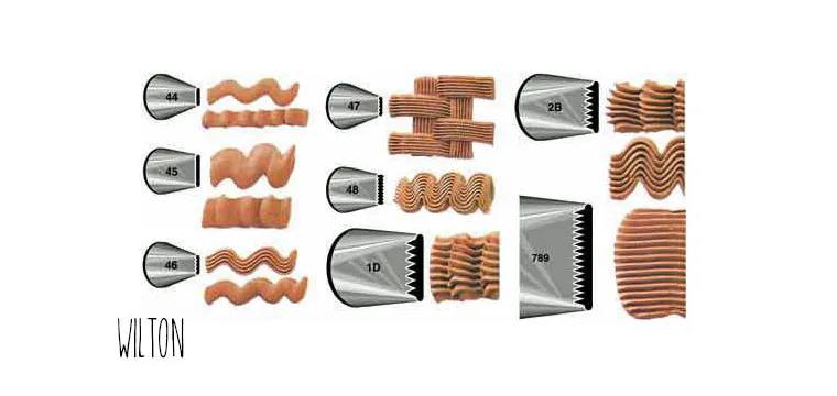 Différentes douilles panier de la marque Wilton