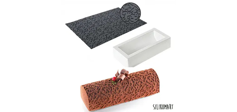 Kit Moule à bûche et Tapis Décor Arabesque SilikoMart Professional