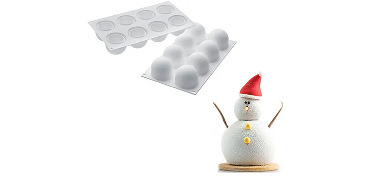 Moule Silicone 8 Truffes Ø 5,2 cm Silikomart Professional