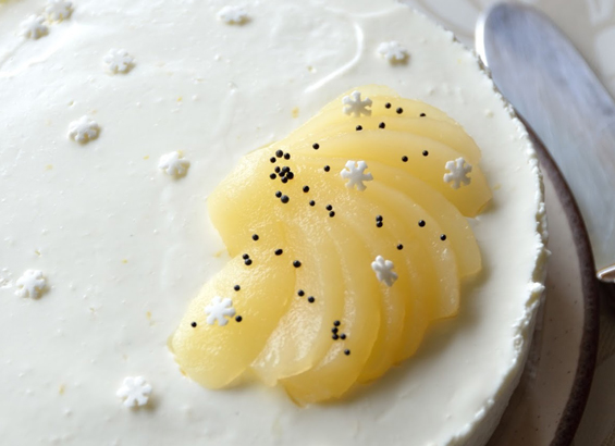Cheesecake vanille citron et poire