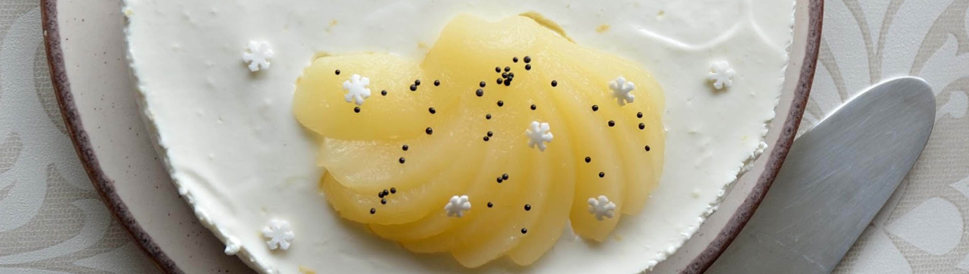Cheesecake vanille citron et poire