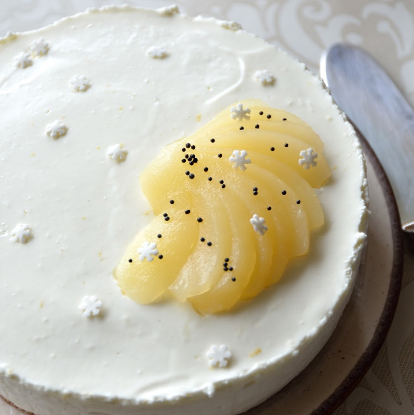 Cheesecake vanille citron et poire