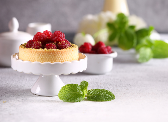 Tarte framboise et crémeux citron