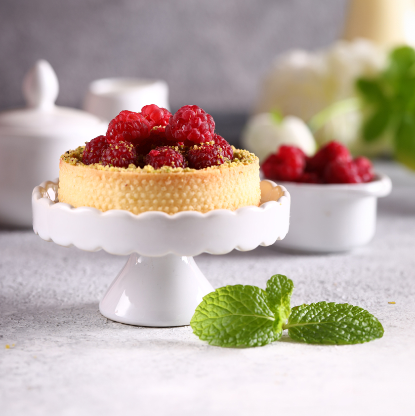 Tarte framboise et crémeux citron