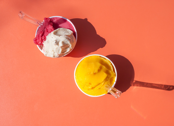 Glace mangue framboise et hibiscus