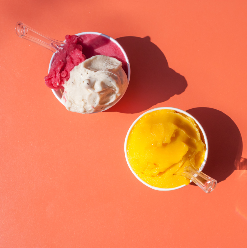 Glace mangue framboise et hibiscus