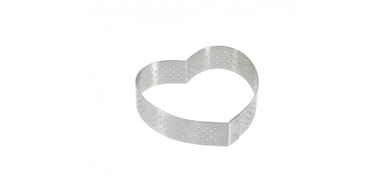 Cercle perforé forme coeur ø 8 cm de L'école Valrhona par De Buyer