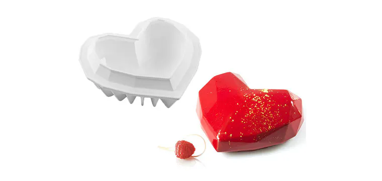 Moule Silicone Coeur Origami 15x13,5 cm SilikoMart Professional