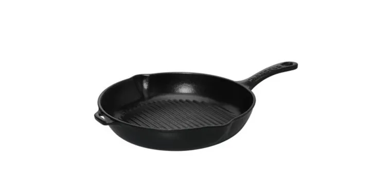 Poêle-gril en Fonte rond 25 cm Noir Mat Chasseur