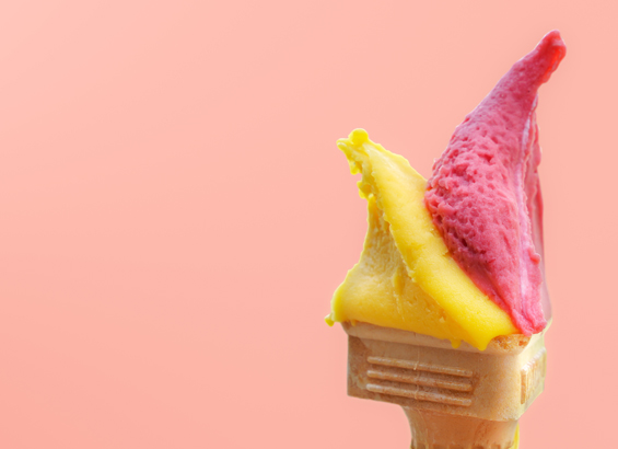 Glace mangue framboise et coco