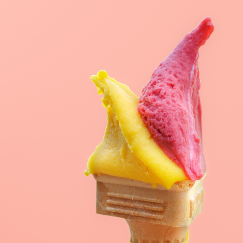 Glace mangue framboise et coco