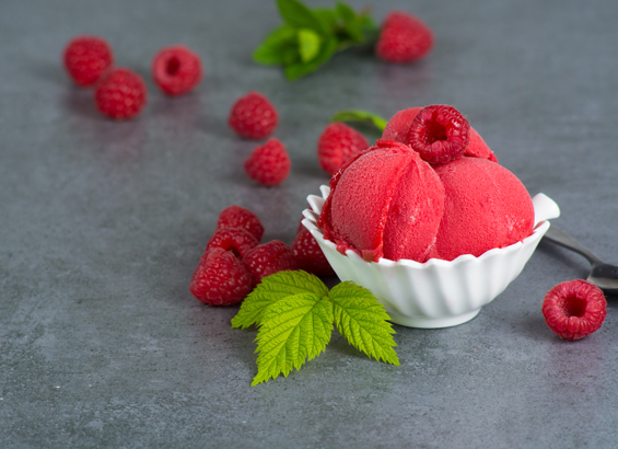 Glace à la framboise