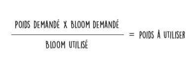 Formule pour calculer la dose de gélatine dans une recette