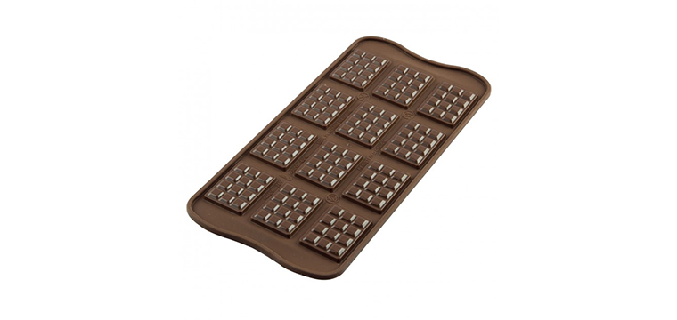 Moule à Chocolat 12 Mini Tablettes Easy Choc - Silicone Spécial Chocolat
