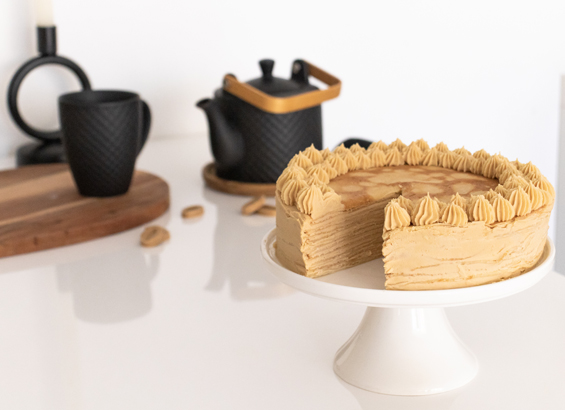 Gâteau de crêpes au chocolat dulcey