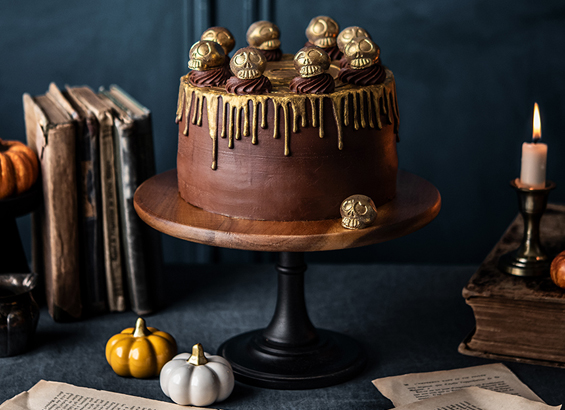 Layer cake d'Halloween chocolat framboise