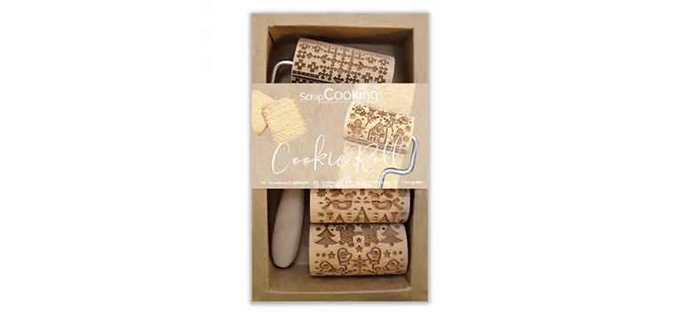 Mini Rouleau à Pâtisserie Empreinte Noël Interchangeable 7 cm (x3) Scrapcooking