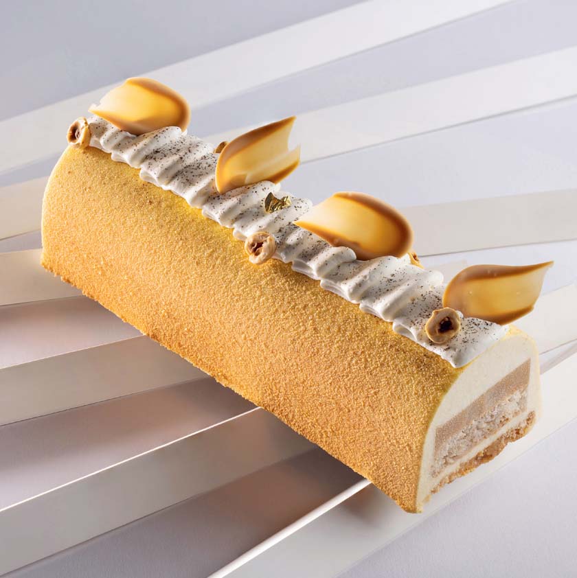 Bûche poire coing et noisettes
