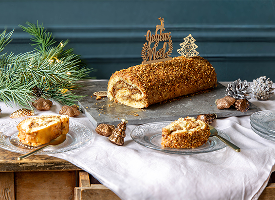 Bûche roulée au praliné