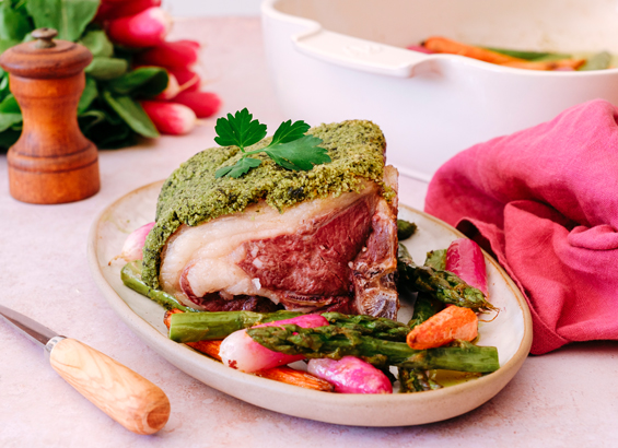 Carré d'agneau en croûte d'herbes