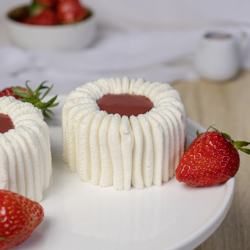 Charlottes aux fraises individuelles