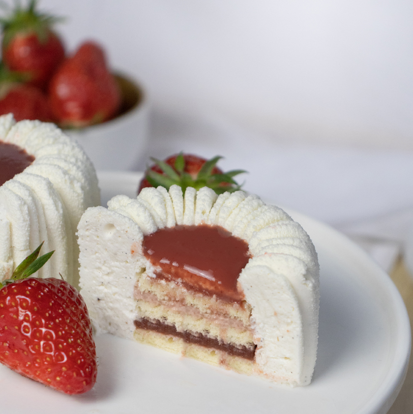 Charlottes aux fraises individuelles