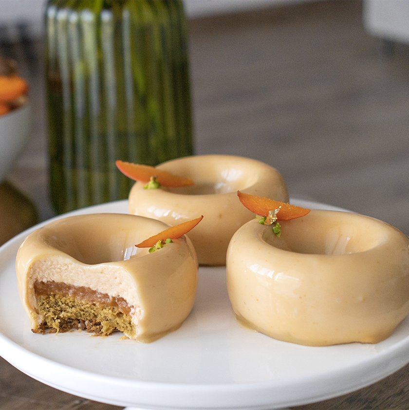 entremets abricot pistache
