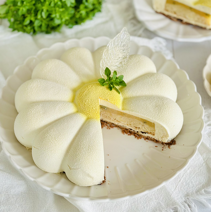 entremet ananas basilic vanille