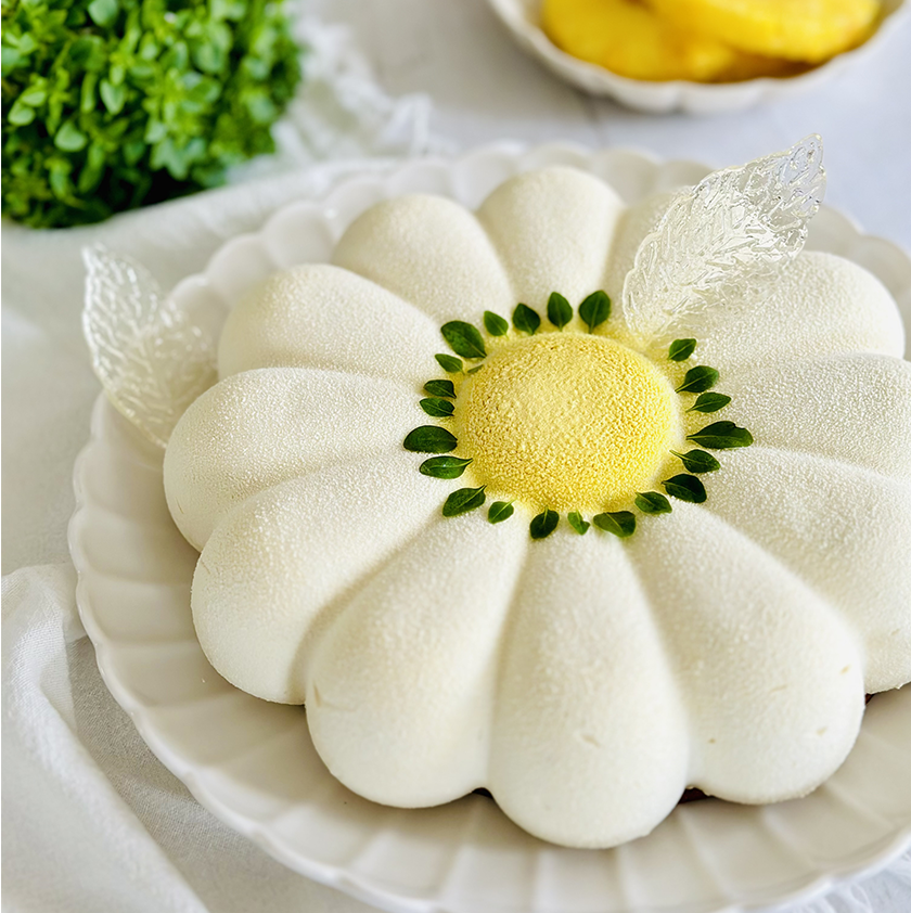Entremet ananas basilic vanille