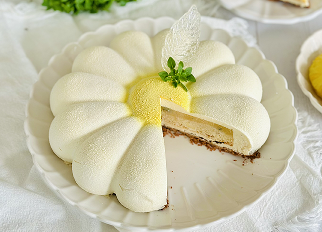entremet ananas basilic vanille