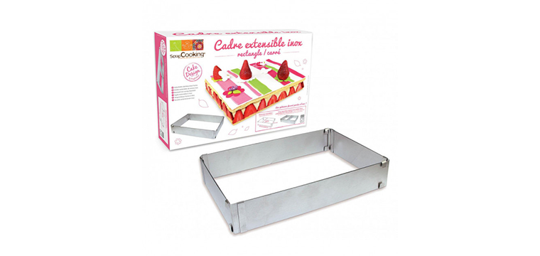 Cadre à Pâtisserie Extensible Inox Rectangle Scrapcooking