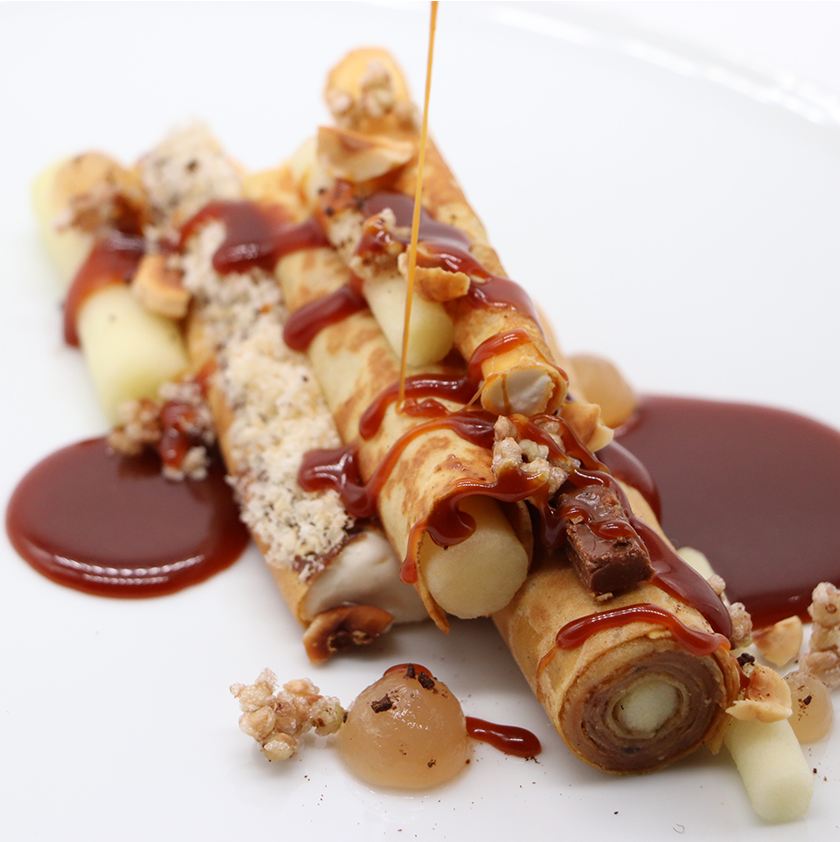 crêpes pommes praline