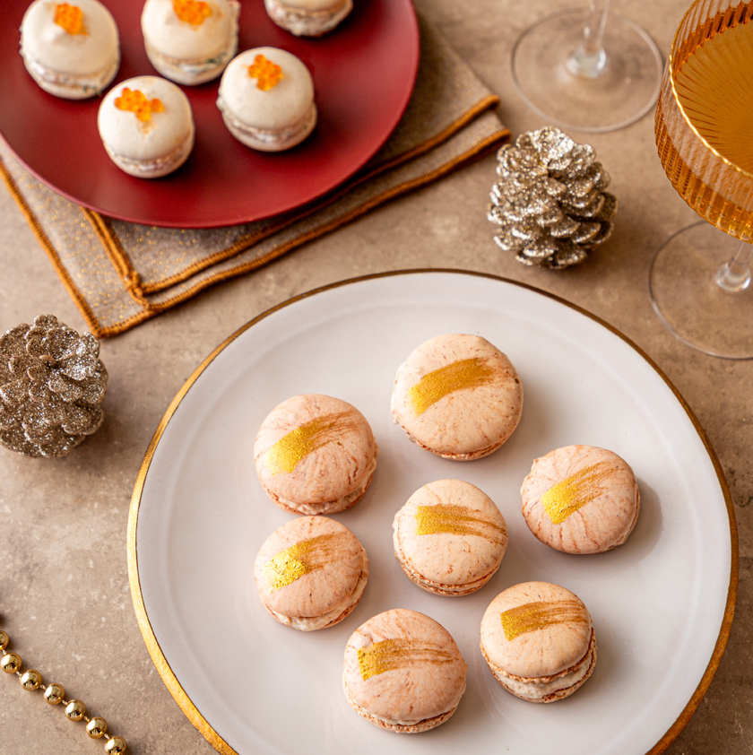 Macarons salés saumon fumé et foie gras