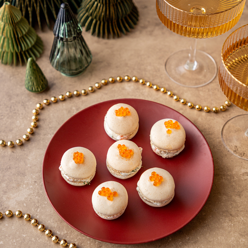 Macarons salés saumon fumé et foie gras
